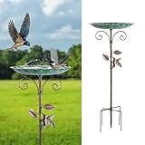 Restorgan Vogeltränke Stehend,Vogelbad für den Garten,Metall Vintage...