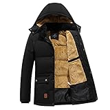 Wintermantel Herren Thermomantel Winter, Winddicht Daunenjacke mit...