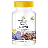 Leinöl Kapseln - pflanzliche Omega 3-6-9 Kapseln - 100 Softgels - hochdosiert -...