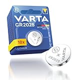 VARTA Batterien Knopfzellen CR2025, 10 Stück, Lithium Coin, 3V, kindersichere...