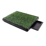 Fudajo Welpen Hundetoilette mit Gras 63x51cm – Hundeklo mit Kunstrasen als...