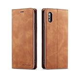 QLTYPRI Hülle für iPhone X iPhone XS, Premium Dünne Ledertasche Handyhülle...