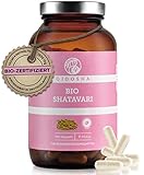 QIDOSHA® Bio Shatavari Kapseln hochdosiert, 180 Stk im Glas, 1500 mg Shatavari...