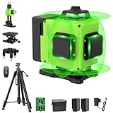 【mit Stativ】Kreuzlinienlaser mit Stativ, Laser 4x360 Grad, Linienlaser Grün...
