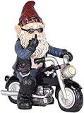 CHJIEJIE Gartenzwerg Motorrad, Zwerge für den Garten, Gartendeko Zwerg,...
