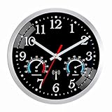 Ziprote Funk Wanduhr, Funkuhr Wand mit Temperaturanzeige und Luftfeuchtigkeit,...