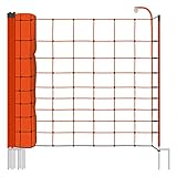 VOSS.farming Basic Schafnetz, 50m, 2 Spitzen, 108cm Netzhöhe, orange,...