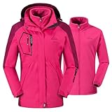 donhobo Damen Ski 3-in-1-Jacke 2 Stück Outdoor Wasserdicht Winddicht...