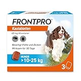 FRONTPRO Hund L - Kautablette gegen Zecken & Flöhe (Hunde 10 bis 25 kg) - 3X...