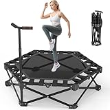 Klappbares Fitness-Trampolin 106cm,Tragfähigkeit 200kg, 3-stufiger...