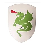 VAH - Stabiles, gebogenes Ritter Schild mit Drachen Motiv aus Pappelholz -...