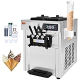VEVOR Kommerzielle Eismaschine 18–28 L/h, 3 Geschmacksrichtungen, Italienische...