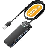 iDsonix USB Hub 3.0 mit verlängertem 180cm Kabel, USB Splitter 3.2 Gen 1 USB...