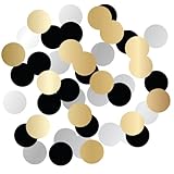 Folat 25051 Party Deko Schwarz Gold Silber - Confetti - Blütenform - Shining...