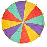 THE TWIDDLERS XL Regenbogen Schwungtuch mit 12 Griffen für Kinder (3,7m) -...