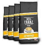 DER-FRANZ Kaffee Crema, Intensität 4/5, 100% Arabica, ganze Kaffeebohnen, 4 x...