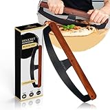 DELICRET 'Black Line'- Pizza Wiegemesser | Pizzaschneider mit Akazienholtgriff &...