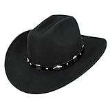 INOGIH Damen Herren Western Cowboy Cowgirl Hut Fedora mit Schlupfverschluss...