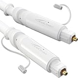 KabelDirekt – Optisches Audiokabel weiß, 3m – Glasfaserkabel für Soundbar...