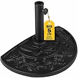 Deuba® Sonnenschirmständer halbrund Balkon Terrasse 9 kg Blumen Design schwarz...