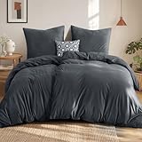 Aisbo Winter Plüsch Bettwäsche 135x200 4teilig Grau - Flanell Flauschige Warme...