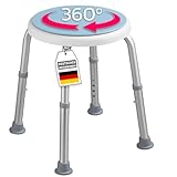 KARAT Duschhocker - 360° drehbarer Duschstuhl belastbar bis 136kg,...