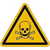 Aufkleber Giftig/Toxic (15 Stück, 50 mm) - Gefahrensymbole Warnung vor giftigen...