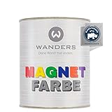 Wanders24® Magnetfarbe (1 Liter, Dunkelgrau) haftstarke Magnetfarbe grau -...
