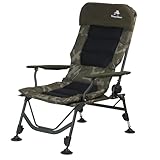 CampFeuer Angelstuhl Camouflage olivgrün | Höhenverstellbarer Campingstuhl |...