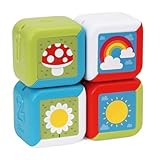 Chicco 2in1 Multiaktivitäts-Würfel, Set mit 4 farbigen Tierblöcken, stapelbar...