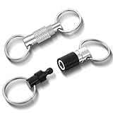 2er Pack Schnellverschluss Schlüsselkarabiner Schlüsselbund Key Organizer Drehbar Abnehmbar Schlüsselanhänger Metall Mit 4 Geteilten Schlüsselringen Für Männer Frauen Auto Geldbörse Taschenzubehör