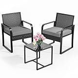 Bealife Rattan-Gartenmöbel-Set, Lounge-Garten-Rattan-Sitzmöbel-Balkon-Set 2...