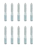 QWORK® 10STK Stockschrauben M8 x 60 mm Doppelgewinde Kohlenstoffstahl Verzinkt,...
