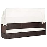Tidyard Gartensofa mit Sonnendach Outdoor Sofabett Liege Gartenliege Gartenbett...