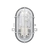 UNITEC Ovalleuchte mit Metallkorb, geeignet für Keller, Garage, Garten und...