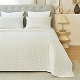 WOLTU Tagesdecke 200x220 cm mit 2 Kissenbezügen 50x70cm Beige, Bettüberwurf...