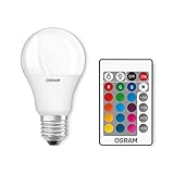 Osram LED Base Classic A RGBW Lampe, in Kolbenform mit E27 Sockel, dimmbarkeit...