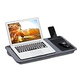 Relaxdays, grau Laptopkissen mit Mauspad, BxT: 57,5 x 30 cm,...