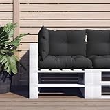 Homgoday Palettenkissen, 3-teilig, schwarzer Stoff, Ecksofa