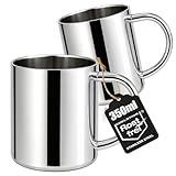 Wilhelm Sell® 2x Edelstahl Thermobecher 350 ml - isolierende Kaffeetassen &...