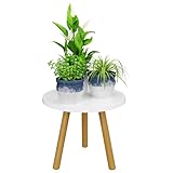 Bamworld Wooden Stool Blumenhocker Kleiner Tisch Beistelltisch Weiss...