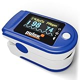 Pulsoximeter Pulox PO-200A Solo mit Alarm und Pulston in Blau für die Messung...