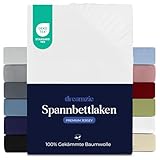 Dreamzie Premium Spannbettlaken 140x200 cm, Spannbetttuch für Dicke Matratzen...