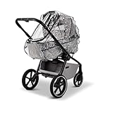 MOON Regenschutz für Kinderwagen, durchsichtig Reflektorstreifen, Regenverdeck