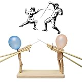 Balloon Bamboo Man Battle, 2024 New Handmade Wooden Fencing Puppets,...