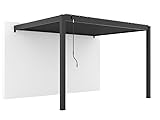 Bioklimatische Anbaupergola aus Aluminium, 12 m² – 3 x 4 m – Anthrazitgrau...