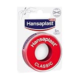 Hansaplast Fixierpflaster Classic (5 m x 1,25 cm), Tapeband zur einfachen und...