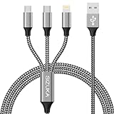 Multi USB Kabel,Ladekabel 3 in1 Handy ladekabel Nylon Mehrfach Ladekabel iP...