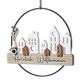 QILICZ Trockenblumenkranz - Türkranz Herzlich Willkommen Türkranz...