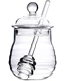 Lawei Honigglas mit Löffel und Deckel 300ml Glas Honigtopf Honigbehälter...